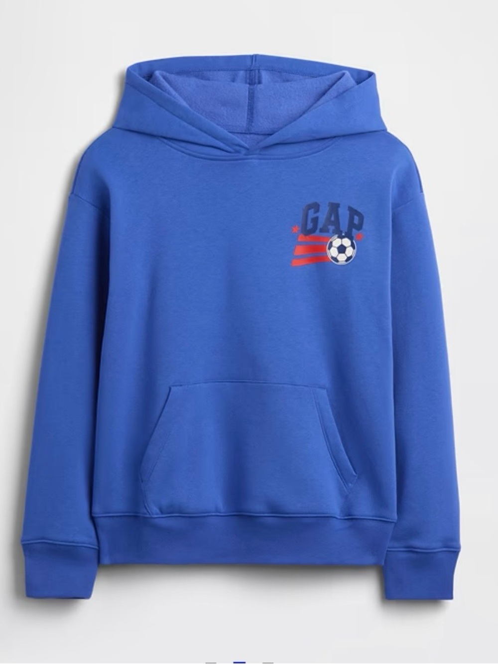 Gap Kids Blue Pullover Hoodie Soccer Athletic Sweatshirt Medium 8 10 Unisex